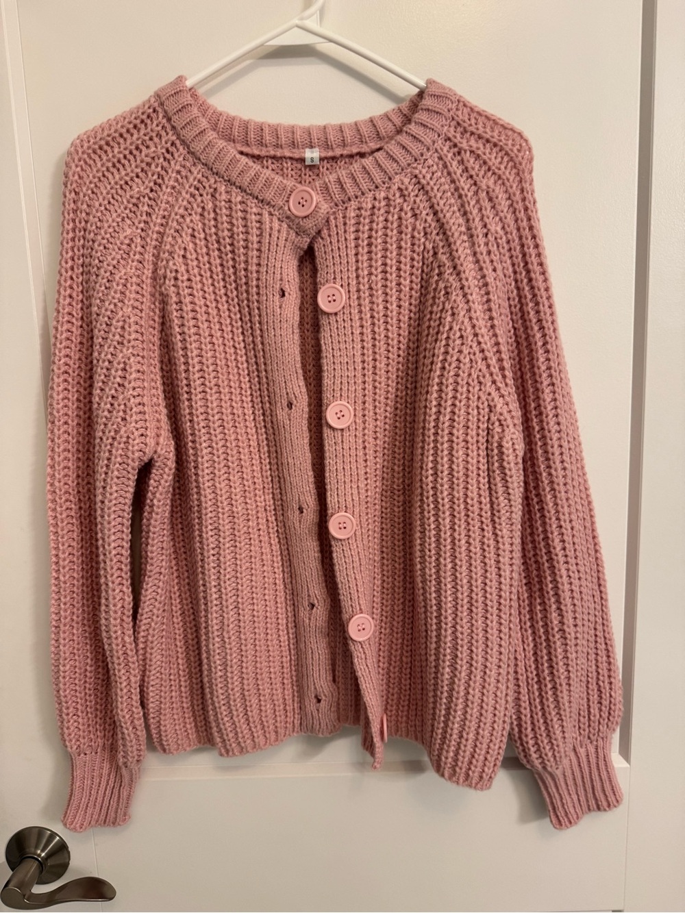 Soft Knit Button-Front Women's Sweater Cardigan - Pink